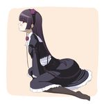  arano bad_id bad_pixiv_id black_hair dress gokou_ruri gothic_lolita hairband lolita_fashion lolita_hairband long_hair long_legs mole mole_under_eye ore_no_imouto_ga_konna_ni_kawaii_wake_ga_nai pantyhose profile red_eyes sitting wariza 