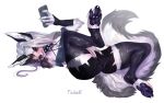 2022 4_toes absurd_res anthro artist_name biped black_bottomwear black_clothing black_shorts blue_pawpads blush bottomwear breasts butt camel_toe canid canid_demon canine canis cellphone claws clothed clothed_anthro clothed_female clothing collar countershade_torso countershading curling_toes demon digital_media_(artwork) digitigrade domestic_dog ear_piercing ear_ring electronics eyebrow_piercing eyebrow_ring eyebrows eyelashes facial_piercing feet female fluffy fluffy_tail fur gloves_(marking) grey_hair hair hand_on_crotch hellhound helluva_boss hi_res hindpaw holding_object holding_phone husky leg_warmers legwear long_hair looking_at_viewer loona_(helluva_boss) lying mammal markings multicolored_body multicolored_fur mythological_canine mythological_creature mythology nordic_sled_dog on_back pawpads paws phone piercing raised_leg red_sclera ring_piercing shorts simple_background smartphone smile soles solo spiked_collar spikes spitz spread_legs spreading tail tairak text three-quarter_view toe_claws toes two_tone_body two_tone_fur white_background white_body white_eyes white_fur white_hair