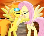  equine eyewear female feral fluttershy_(mlp) friendship_is_magic goggles horse kissing lesbian mammal my_little_pony pegasus pony saliva spitfire_(mlp) spitshy sunset tongue wing_boner wingboner wings wonderbolts_(mlp) 