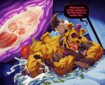 anthro balls bear bed big_butt big_penis bodily_fluids butt canid canine canis clothing cum cum_inside duo ejaculation excessive_cum excessive_genital_fluids five_nights_at_freddy&#039;s five_nights_at_freddy&#039;s_4 furniture genital_fluids genitals glowing glowing_eyes hat headgear headwear hi_res internal kiddie_jukes looking_pleasured lykus machine male male/male mammal muscular muscular_anthro muscular_male nightmare_fredbear_(fnaf) penis pleasured_male red_eyes robot saliva scottgames size_transformation speech_bubble tail thick_thighs thrusting tongue tongue_out transformation wolf