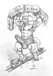 abs anthro balls balls_outline biceps big_muscles boxer_briefs briefs bulge clothed clothing crush crushed_vehicle deltoids destruction detailed_bulge eidos_(pyronite) elephant elephantid erection erection_under_briefs extreme_size_difference feet fingerless_gloves foot_crush genital_outline genitals gloves handwear hi_res humanoid_genitalia humanoid_penis lifting macro macro_anthro macro_male madboart male mammal muscular muscular_anthro muscular_male nipples pecs penile penis penis_outline proboscidean public_transportation rampage rapid_transit size_difference solo stomping subway tail tattoo toes train triceps tusks underwear vehicle vehicle_destruction vein veiny_muscles