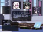  3girls black_hair blue_archive couch crossover fake_screenshot halo hat hina_(blue_archive) kojiroh30 long_hair makoto_(blue_archive) multiple_girls purple_eyes push-button rin_(blue_archive) starcraft translation_request user_interface white_hair window 