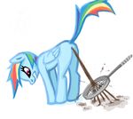  blush equine f&aelig;ces feces female feral friendship_is_magic horse mammal my_little_pony pegasus pony rainbow_dash_(mlp) scat solo tennis_racket unknown_artist what wings 