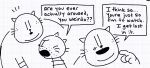 2025 anthro big_jim_(dog_man) biped blush dialogue dog_man_(series) domestic_cat duo english_text felid feline felis grampa_(dog_man) hi_res mammal open_mouth overweight surprised teddyclowns text