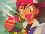  1boy animated animated_gif black_hair hat pokeball pokemon pokemon_(anime) satoshi_(pokemon) 