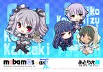  :d ;d blue_hair blush chain character_name chibi circlet cleavage_cutout collar cuffs frills fujieda_miyabi green_hair hairband heart_cutout idolmaster idolmaster_cinderella_girls kanzaki_ranko koshimizu_sachiko lolita_hairband long_hair looking_at_viewer microphone multiple_girls natalia_(idolmaster) one_eye_closed open_mouth pantyhose purple_hair red_eyes sajou_yukimi smile thighhighs v wings 