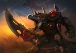  armor blade claws crocodile dust fight flag jaws league_of_legends renekton reptile scalie wallpaper war warrior weapon 