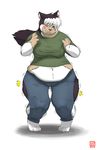  big_breasts big_butt breasts butt canine chubby dog female gillpanda growth hat intersex mammal overweight solo transformation weight_gain 