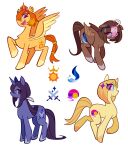  20years 4girls :d admire_vega_(umamusume) animal_focus animalization blonde_hair blue_fur brown_fur brown_hair brown_tail commentary crown cutie_mark ear_ornament full_body hairband highres long_hair looking_to_the_side meisho_doto_(umamusume) mini_crown multiple_girls my_little_pony my_little_pony:_friendship_is_magic narita_top_road_(umamusume) no_humans orange_hair orange_tail pegasus pink_hairband purple_eyes recursive_animalization short_hair simple_background smile sparkle sword t.m._opera_o_(umamusume) umamusume unicorn weapon white_background yellow_fur yellow_tail 