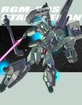  bazooka energy_sword gundam gundam_unicorn highres mecha no_humans stark_jegan suzutsuki_kurara sword weapon 