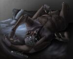 bed claws destiny_(video_game) digital_drawing_(artwork) digital_media_(artwork) eliksni furniture hair licking licking_lips looking_at_viewer lying male multi_eye multi_limb on_back silverolivia tongue tongue_out