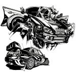  autobot car frown greyscale head_tilt highres mecha monochrome motor_vehicle motul_(company) piaa pirelli protected_link race_vehicle racecar radio_antenna rally_car reece_b_scott robot shadow simple_background smokescreen_(transformers) spoiler_(automobile) sponsor subaru_(brand) subaru_impreza transformers v-fin white_background world_rally_championship 