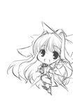  chibi copyright_request fujieda_miyabi greyscale highres long_hair looking_at_viewer monochrome open_mouth simple_background smile solo very_long_hair white_background 