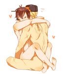  2boys aoi_toori blonde_hair brown_hair hug kyoukai_senjou_no_horizon kyoukaisenjou_no_horizon male male_focus multiple_boys nude tenzou_crossunite yaoi 