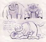 2025 anthro big_jim_(dog_man) blush dialogue dog_man_(series) domestic_cat duo english_text eyewear felid feline felis glasses grampa_(dog_man) hi_res lying male mammal overweight overweight_male superhero_costume teddyclowns text
