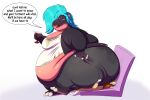 2025 anthro big_butt big_dom_small_sub blue_hair bottomwear butt butt_smother clothed clothing colored container cup dialogue dominant dominant_female drinking_glass duo ear_piercing ear_ring english_text facesitting female glass glass_container glass_cup hair hand_on_butt hi_res hippopotamid huge_butt larger_female looking_back male male/female mammal obese obese_anthro obese_female overweight overweight_anthro overweight_female pants piercing ring_piercing shaded shenzel shirt simple_background sitting_on_another size_difference smaller_male smothering speech_bubble submissive submissive_male sweat_stain text thick_thighs topwear torn_bottomwear torn_clothing torn_pants torn_shirt torn_topwear wide_hips
