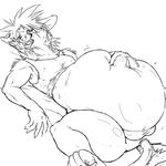  abdominal_bulge belly bloated bulge canine clothing darkzel enema fox gut hose inflation male mammal nipples open_mouth pose sketch solo thighs tongue underwear wide_hips 