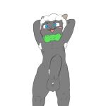 absurd_res armpit_hair baable balls body_hair bovid bow_tie caprine erection foreskin genitals hands_behind_head hi_res male mammal open_mouth penis pubes sheep tapering_penis twerpishimp