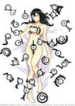  2012 animeotoko_(grooth) barefoot bed black_hair convenient_censoring dakimakura full_body gen_2_pokemon grey_eyes highres long_hair lying nude on_back pokemon pokemon_(creature) unown 