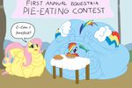 baby_got_back big_cheeks blue_eyes blue_fur blue_skin cutie_mark duo eating eating_like_a_pig equine fatass_ponys female feral fluttershy_(mlp) friendship_is_magic fur giant giant_ass green_eyes hair horse like_a_boss mammal morbidly_obese multi-colored_hair my_little_pony om_nom_nom overweight pegasus pie pie_eating_contest pink_hair pony purple_eyes rainbow_dash_(mlp) rainbow_hair sucked_in_hooves thick_legs too_fat_to_move wings yellow_fur yellow_skin 