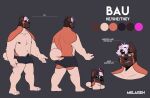 2022 5_fingers absurd_res akita american_akita anthro artist_name barefoot bau_(melaisen) black_nose bottomwear briefs briefs_only brown_body brown_face brown_fur brown_hair brown_nipples bust_portrait canid canine canis character_name chart chibi clothed clothed_anthro clothed_male clothing color_swatch countershading digital_drawing_(artwork) digital_media_(artwork) domestic_dog feet fingers full-length_portrait fur grey_background grey_briefs grey_clothing grey_underwear hair height_chart hi_res hindpaw humanoid_hands male male_anthro mammal melaisen model_sheet multicolored_body multicolored_fur multicolored_hair nipples nonbinary_(lore) orange_body orange_fur orange_tail pants paws pink_hair portrait simple_background smile solo spitz tail tan_body tan_countershading tan_feet tan_tail teeth text topless topless_anthro topless_male two_tone_hair two_tone_tail underwear underwear_only