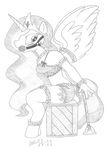  anthrofied ball_gag bdsm bigger_version_at_the_source bondage bound bra cutie_mark equine female friendship_is_magic gag greyscale horn limpurtikles mammal monochrome my_little_pony panties pencils princess princess_celestia_(mlp) royalty solo underwear winged_unicorn wings 