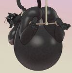 anthro arms_tied belly big_belly big_breasts big_butt black_hair bound breasts butt clothed clothing eyewear feet felid female ginormous_belly glasses hair hi_res huge_belly huge_breasts hyper hyper_pregnancy leopard mammal odisia pantherine pawpads pregnant pregnant_anthro pregnant_female purple_eyes restraints soles solo suspension tail thick_thighs toes