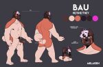 2022 5_fingers absurd_res akita american_akita anthro artist_name barefoot bau_(melaisen) black_nose bottomwear brown_body brown_face brown_fur brown_hair brown_nipples brown_penis bust_portrait butt canid canine canis character_name chart chibi clothing color_swatch countershading digital_drawing_(artwork) digital_media_(artwork) domestic_dog feet fingers full-length_portrait fur genitals glans grey_background hair height_chart hi_res hindpaw humanoid_genitalia humanoid_hands humanoid_penis male male_anthro mammal melaisen model_sheet multicolored_body multicolored_fur multicolored_hair nipples nonbinary_(lore) nude_anthro nude_male orange_body orange_fur orange_tail pants paws penis pink_hair portrait red_glans simple_background smile solo spitz tail tan_body tan_butt tan_countershading tan_feet tan_tail teeth text two_tone_hair two_tone_tail