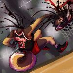 2016 anthro basketball black_blood blood bodily_fluids canid canine canis colored_blood detachable detachable_head domestic_dog female female/female german_shepherd gore gore_focus herding_dog hi_res lotusaur mammal pastoral_dog slam_dunk solo unusual_blood unusual_bodily_fluids