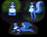 2025 5:4 absurd_res air_freshener anthro belly big_belly big_breasts blue_body blue_eyes blue_fur breasts buckteeth clothing colored deep_navel eyeshadow female female_pred finger_fetish finger_lick finger_play fingers flower flower_accessory footwear fur hand_on_belly happy_tree_friends hi_res high_heels licking lingerie looking_at_viewer low-angle_view makeup mammal mephitid navel night panzerschreckleopard petunia_(htf) plant purple_clothing purple_eyeshadow serleena_(men_in_black) shoes skunk soft_vore solo teeth tongue tree vore walking