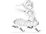  extra_legs flandre_scarlet greyscale hat monochrome short_hair simple_background solo takeuma touhou white_background wings 