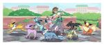 ambiguous_gender bag barking black_body black_fur blue_body blue_fur brown_hair bubble building city city_background clothed clothing collar collar_in_mouth dog_walking dogwalking ear_fins eeveelution espeon eyes_closed eyewear female feral fin flareon flower forked_tail frill_(anatomy) fur generation_1_pokemon generation_2_pokemon generation_4_pokemon generation_6_pokemon ghost-of-dragoon glaceon glasses group hair head_fin head_leaf hi_res human ivy_(plant) jolteon leaf leaf_tail leafeon leash mammal mane membrane_(anatomy) membranous_frill nintendo one_eye_closed open_mouth orange_body orange_fur outside overwhelmed pink_body pink_fur plant pokemon pokemon_(species) purple_body purple_fur running satchel shrub size_difference sniffing struggling sylveon tail tail_fin tan_body tan_fur tendrils tired tree umbreon unusual_anatomy unusual_tail vaporeon vines walking white_body white_fur yawn yellow_body yellow_fur