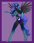  anthrofied armor blue_eyes boots breasts butt cosplay costume cutie_mark darkponysoul edit equine eyeshadow female friendship_is_magic heels horn kloudmutt legwear looking_at_viewer makeup mammal my_little_pony nightmare_moon_(mlp) solo sparkles standing thigh_high_boots winged_unicorn wings 