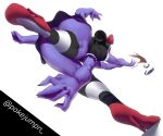 4_arms absurd_res anthro arachnid arthropod big_butt black_clothing black_dress black_footwear black_hair black_sclera black_socks blush butt clothed clothing dress female footwear hair hi_res high_heels knee_highs knee_socks legwear low-angle_view maid_uniform muffet multi_arm multi_limb pattern_clothing pattern_footwear pattern_legwear pattern_socks pokejumpn purple_body rear_view red_bow red_clothing red_footwear red_high_heels shoes simple_background socks solo spider striped_clothing striped_footwear striped_socks stripes thick_thighs undertale undertale_(series) uniform upskirt white_background white_clothing white_eyes white_footwear white_socks wide_eyed wide_hips