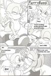  animal_ears anthro canine comic dialog dialogue female fox furrybomb hedgehog male mammal miles_prower monochrome multiple_tails sega sonic_(series) text 