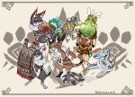  5others animal_ear_fluff animal_ears animal_hands animal_legs black_fur blue_eyes brown_fur bugtrapper cat cat_ears cat_tail colorpoint commentary digitigrade felyne furry grimalkyne holding holding_shield jumping leather_(palico_armor) lynx monster_hunter:_world monster_hunter_(series) multiple_others nekoshima_yui other_focus player_palico plounderer protector_(monster_hunter) shield siamese_cat tail trouper 