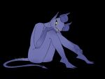 2_toes black_sclera claws curved_horn demon feet female glowing glowing_eyes hi_res horn humanoid kazadorp narrowed_eyes nude pinup point_coloration pointy_ears pose pupils purple_body purple_skin sharp_teeth smile smirk solo solo_focus spade_tail tail tasteful_nudity teeth toes yellow_pupils