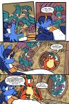 2025 2:3 2_horns 4_panel_comic absurd_res ambiguous_gender avian bag beak belly biped black_text blue_hair blue_wings bodily_fluids claws closed_smile comic couatl day dialogue door dragon english_text exclamation_point eyebrows eyelashes eyes_closed fangs feathered_scalie feathered_snake feathered_wings feathers feet female_(lore) feral finger_claws forked_tongue green_body green_eyes green_text group hair haybale hi_res holding_bag horn looking_at_another lying male_(lore) motion_lines mouth_closed mythological_creature mythological_scalie mythology on_back open_mouth page_number pink_eyes question_mark red_eyes renbrand reptile saida scales scalie sharp_teeth smile snake sound_effects speech_bubble standing sweat sweatdrop talking_to_another talons teeth text toes tongue tongue_out toony translucent translucent_hair virmir white_sclera wings