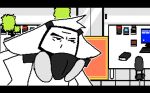 animated asgore_running_over_dess bjbtheartist canid canine canis changed_(video_game) chasing dr._k_(changed) driving looking_at_viewer male mammal open_season parody puro_(changed) running_away scared smug_face wolf