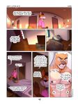 3:4 anthro biped blue_eyes brown_hair canid canine comic cougar dialogue duo english_text eyebrows eyes_closed felid feline fingers fox fur hair hi_res jacob_(zourik) male mammal multicolored_body multicolored_fur muscular muscular_male open_mouth orange_body orange_fur speech_bubble standing tan_body teeth text tongue tyson_(zourik) white_body white_fur zourik
