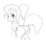  blush bulge butt crossdressing equine feral looking_at_viewer male mammal monochrome my_little_pony original_character panties pegasus ponytail skipsy skipsy_(character) solo sweet_strokes underwear wings 