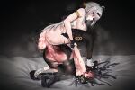  2girls absurdres animal_ear_fluff animal_ears anus ass black_gloves black_hair black_pantyhose erection fingerless_gloves fox_ears futa_with_female futanari gloves grabbing_another&#039;s_arm grey_hair heart high_heels highres hoshimi_miyabi large_penis large_testicles long_hair multiple_girls open_mouth pantyhose penis pussy sex shangdong stepped_on testicles tongue tongue_out top-down_bottom-up torn_clothes torn_pantyhose uncensored vaginal veins veiny_penis yixuan_(zenless_zone_zero) zenless_zone_zero 