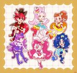  6+girls :o :p androgynous animal_ear_fluff animal_ears animal_shoes ankle_socks anklet aqua_socks arisugawa_himari ascot asymmetrical_legwear bare_shoulders bead_necklace beads big_hair black_choker blue_boots blue_choker blue_dress blue_eyes blue_gloves blue_hair blue_hairband blue_jacket blue_skirt blunt_bangs blunt_ends boots border bow bow_choker bow_skirt bowtie bright_pupils brooch brown_ascot brown_border brown_brooch brown_eyes brown_hair brown_hat bubble_skirt buttons cat_ears cat_girl cat_tail center_frills cherry_earrings chocolate choker clenched_hands closed_mouth collarbone commentary crown crown_earrings cupcake cure_chocolat cure_custard cure_gelato cure_macaron cure_parfait cure_whip deformed detached_sleeves diamond_earrings dog_ears dog_girl dog_tags dog_tail dot_nose dotted_line dress dripping earrings elbow_gloves extra_ears eyelashes fang floppy_ears food food-themed_clothes food-themed_earrings food-themed_hair_ornament food_print forehead frilled_dress frilled_skirt frilled_sleeves frilled_socks frills fruit_print full_body fur-trimmed_boots fur-trimmed_jacket fur_trim gloves gold_crown green_eyes grey_background grid_background hair_between_eyes hair_ornament hair_ribbon hairband hand_on_own_cheek hand_on_own_chin hand_on_own_face hand_on_own_head hand_on_own_hip hand_on_own_leg happy hat heart heart_print high-waist_skirt high_heel_boots high_heels high_ponytail high_side_ponytail highres horse_ears horse_girl horse_tail ice_cream ice_cream_cone invisible_chair jacket jewelry juliet_sleeves kenjou_akira kirahoshi_ciel kirakira_precure_a_la_mode knee_boots knee_up kneehighs kotozume_yukari large_tail leg_up lion_ears lion_girl lion_tail long_hair long_sleeves looking_ahead looking_at_viewer macaron magical_girl mini_crown miniskirt multicolored_hair multicolored_ribbon multiple_girls necklace open-toe_shoes open_clothes open_jacket open_mouth orange_shoes outline over-kneehighs parfait parted_bangs paw_pose paw_socks pegasus_wings picture_frame pink_bag pink_bow pink_bowtie pink_choker pink_eyes pink_hair pink_hairband pleated_dress pleated_skirt pleated_sleeves pom_pom_(clothes) pom_pom_earrings ponytail precure pudding puffy_short_sleeves puffy_sleeves pumps purple_boots purple_bow purple_choker purple_eyes purple_hair purple_skirt rabbit_ears rabbit_girl rainbow_gradient red_boots red_bow red_choker red_eyes red_hair red_jacket red_shorts ribbon shirt shoes short_dress short_hair short_sleeves shorts shorts_under_skirt sign signature single_over-kneehigh single_sock single_strap single_thighhigh sitting skirt skirt_under_dress sleeveless sleeveless_dress smile socks sphere_earrings square_neckline squirrel_ears squirrel_girl squirrel_tail standing strawberry_brooch strawberry_print streaked_hair swept_bangs tail tareme tategami_aoi teeth thick_eyebrows thigh_boots thighhighs tongue tongue_out top_hat twintails two-tone_ascot two-tone_bag two-tone_hair two-tone_skirt upper_teeth_only usami_ichika uwded_207 v-shaped_eyebrows vertical-striped_sleeves very_long_hair waist_bag waist_bow wand wavy_hair white_background white_boots white_dress white_gloves white_outline white_pupils white_ribbon white_shirt white_skirt white_sleeves white_wings white_wrist_cuffs wings wrist_cuffs yellow_ascot yellow_bag yellow_dress yellow_hairband yellow_outline yellow_socks 