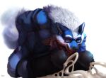 2_penises anthro auto_penis_lick balls big_balls big_penis black_penis blue_body blue_fur bodily_fluids canid canine cum cumshot dust_yang ear_piercing ejaculation erection eyewear fur gauged_ear genital_fluids genitals glasses huge_balls huge_penis hyper hyper_genitalia hyper_penis inner_ear_fluff licking male mammal masturbation multi_genitalia multi_penis muscular muscular_anthro muscular_male narrowed_eyes nude open_mouth oral oral_masturbation orange_eyes penile penile_masturbation penis piercing rectangular_glasses self_lick simple_background solo tongue tongue_out tuft wearing_glasses white_background white_inner_ear_fluff