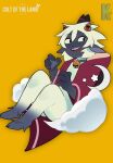 2_horns 4_fingers ambiguous_anthro ambiguous_gender anthro bell bell_collar biped bottomless bovid caprine clothed clothing collar cult_of_the_lamb fingers fur hi_res hooves horn kittem4 lamb_(cult_of_the_lamb) looking_at_viewer mammal massive_monster_(studio) open_mouth open_smile sheep simple_background smile solo white_body white_fur white_wool wool_(fur) yellow_background