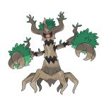  artist_request black_sclera colored_sclera full_body leaf no_humans official_art one-eyed pokemon pokemon_(creature) pokemon_focus pokemon_xy red_eyes simple_background solo third-party_source trevenant white_background 