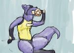 2012 age_difference almost_fully_inside anthro black_body black_fur blue_background blue_body blue_fur blue_tail bodily_fluids colored crying crying_prey duo eyes_closed forced fur generation_2_pokemon generation_4_pokemon guide_lines jeri_kleinlowe larger_pred lucario male male/male male_pred male_prey nintendo nude_pred nude_prey open_mouth oral_vore pokemon pokemon_(species) simple_background sitting size_difference smeargle tail tan_body tan_fur tears tongue unwilling_prey upset vore willing_pred yellow_body yellow_fur