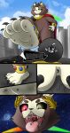 absurd_res animal_crossing anthro armor bloopah-bloopah bracers comic daze deity domestic_cat english_text feet felid feline felis flaunting foot_fetish foot_focus greek_clothing halo heterochromia hi_res isabelle_(animal_crossing) jewelry kralex licking looming macro male mammal micro morgana_(persona) nintendo noodles_(noodlesthebunny) nude open_mouth persona_(series) persona_5 phoenix_(electricsnowfox) smothering step_pose stomping sundae_(givemysundaeback) text toes tongue vore worship