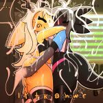 1:1 amphibian anthro antlers axolotl big_ears big_penis black_body black_skin blonde_hair bodily_fluids butt clothing crop_top cum cum_in_hair cum_on_butt cum_on_face cum_on_hand cum_on_penis cum_on_self cum_on_tail deer duo erection excessive_cum excessive_genital_fluids fur genital_fluids genitals grey_hair hair heart_symbol hi_res horn hug huge_penis legwear licorice_(oxyoxyoxyox) long_hair male male/male mammal marine mole_salamander oxyoxyoxyox pattern_clothing pattern_legwear penis salamander shirt striped_clothing striped_legwear stripes t-shirt tail thigh_highs thong toffee_(oxyoxyoxyox) topwear underwear yellow_body yellow_fur