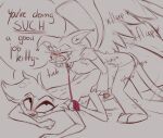 age_difference anal anal_penetration angel_dust anthro arachnid aroused arthropod balls bdsm blush bodily_fluids cat_demon catsnotart chest_fur chest_tuft clenched_teeth collar demon desperation dirty_talk domestic_cat dominant dominant_male dripping duo ears_up erection eyes_closed felid feline felis genital_fluids genitals good_boy good_kitty hazbin_hotel hellaverse hi_res humanoid humping husk_(hazbin_hotel) leash leash_pull leashed_collar leashed_male leashed_top male male/male mammal nude older_male older_on_young paws penetration penis petplay power_bottom praise praise_kink precum precum_drip precum_on_ground precum_on_own_penis precum_string puppyplay roleplay rough_sex saliva saliva_string service_top sex sex_toy showing_teeth sinner_demon sketch spider spider_demon spread_legs spreading submissive submissive_male tail teasing teeth toying_partner tuft wings